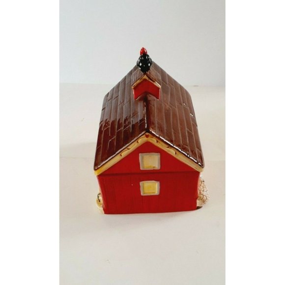 CERAMIC RED BARN FARM ANIMAL COOKIE JAR LARGE - Picture 2 of 11